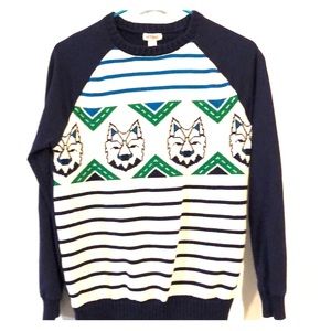 Boy’s Cat & Jack Blue Wolf Pullover Sweater XL